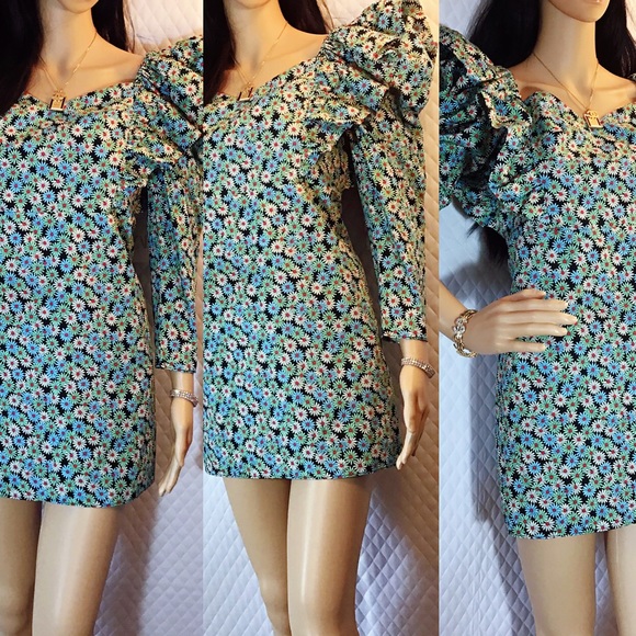 Zara Multicolored Floral Print with ruffles. XS - Picture 2 of 8